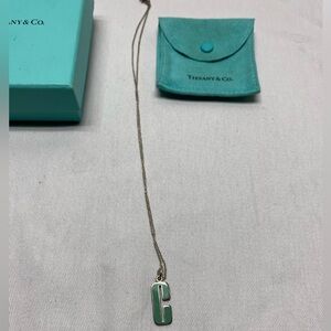 Tiffany & Co. Sterling Silver Clinique "C" Circle Charm Necklace 16" Chain